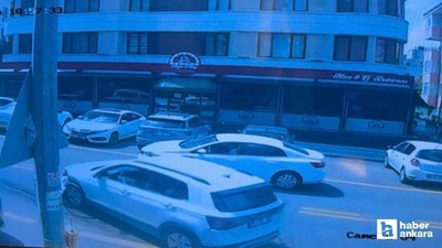 Çankaya'da panikleyen sürücü aracıyla 7 otomobile çarptı