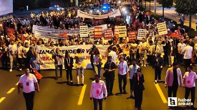 15 Temmuz'un 10. yılında Cumhurbaşkanlığı Külliyesi'ne yürüyüş düzenlendi