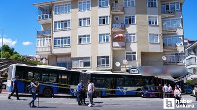 Mamak'ta kontrolden çıkan EGO otobüsü iş yerine çarparak durabildi