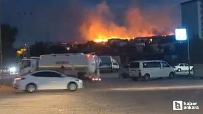 Sincan'da otluk alanda çıkan yangını itfaiye söndürdü