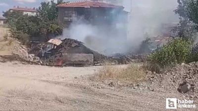 Altındağ'da otları temizlemek için yakılan ateş eve sıçradı