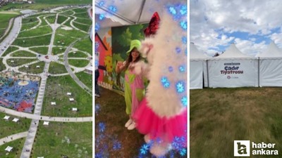 Sincan Park'ta Çadır Tiyatrosu'nda minikler doyasıya eğleniyor
