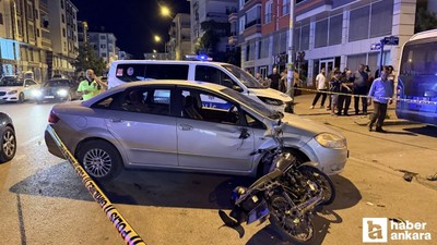 Çubuk'ta motosiklet ile otomobil çarpıştı