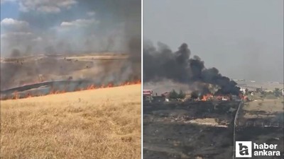 Altındağ'da otluk alanda çıkan yangın güçlükle kontrol altına alındı