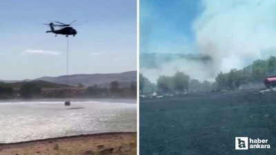 Kahramankazan'da otluk alanda başlayıp ormana sıçrayan yangın söndürüldü
