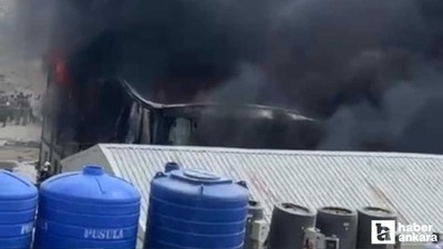 Etimesgut'ta şantiyede çıkan konteyner yangınını itfaiye söndürdü