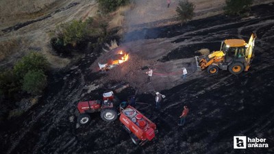 Güdül'de araçta başlayıp otluk alana sıçrayan yangın söndürüldü