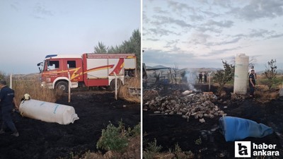 Kahramankazan'da bahçenin otlarında başlayan yangın eve sıçradı!