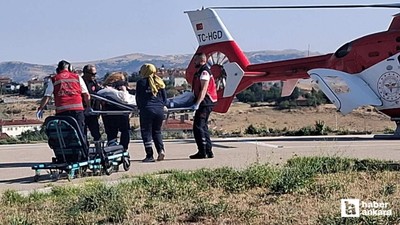 Nallıhan'da kalp krizi geçiren hasta, ambulans helikopterle Ankara Şehir Hastanesine sevk edildi