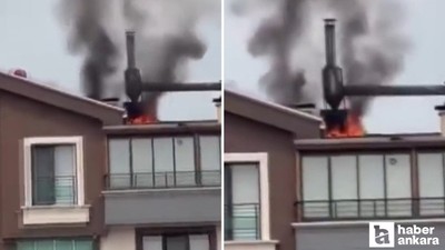 Mamak Türközü'nde korkutan çatı yangını!