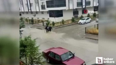 Sincan'da sağanak yağış nedeniyle bir evi su bastı!