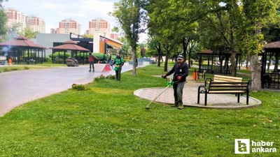 Etimesgut'ta parklarda temizlik ve bakım çalışması!