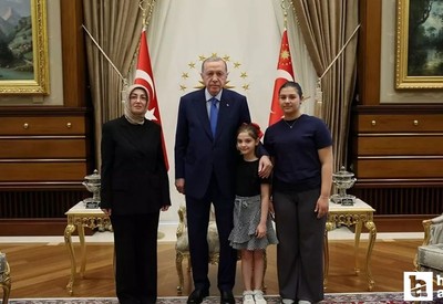 Cumhurbaşkanı Erdoğan, Sinan Ateş'in eşi ve kızları ile görüştü
