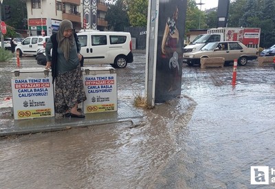 Ankara Beypazarı'nda sağanak yağış! Vatandaşlar zor anlar yaşadı