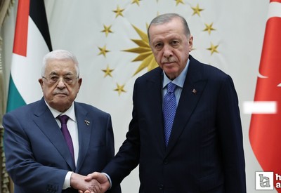 Filistin Devlet Başkanı Mahmut Abbas Cumhurbaşkanı Erdoğan ile bir araya geldi