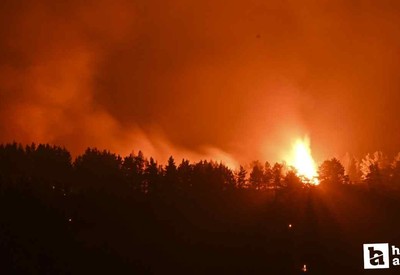 Ankara Kızılcahamam'da başlayarak Gerede'ye sıçrayan yangına müdahale sürüyor