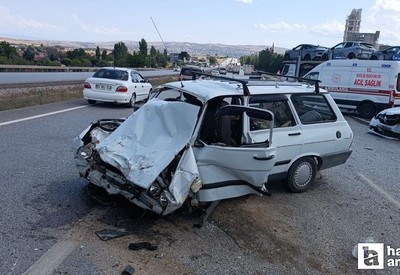 Ankara Kırıkkale otoyolunda yaşanan kazalarda 7 kişi yaralandı