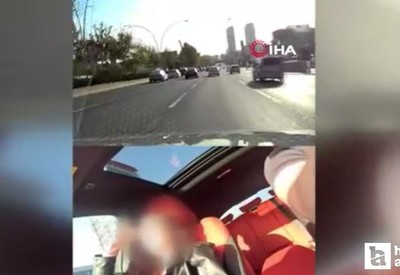 Ankara'da trafikte makas atan sürücü polisten kaçamadı!