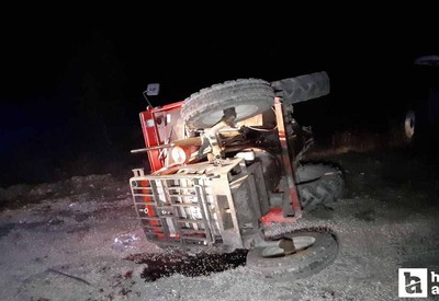Bolu'da devrilen traktörün altında kalan 1 kişi yaralandı