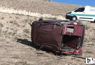 Ankara'da şarampole devrilen araçta 1 kişi öldü, 2 kişi yaralandı