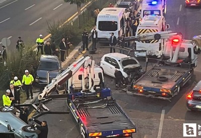 Ankara'da zincirleme trafik kazasında 8 araç birbirine girdi, 1 kişi yaralandı!