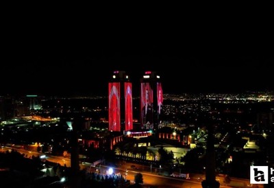 Başkent Ankara'da Cumhuriyet coşkusu havadan görüntülendi