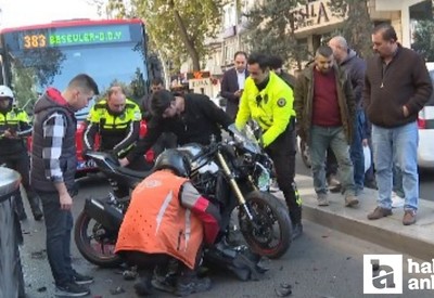 Ankara Çankaya’da polisten kaçan motosiklet sürücüsü otomobile çarptı