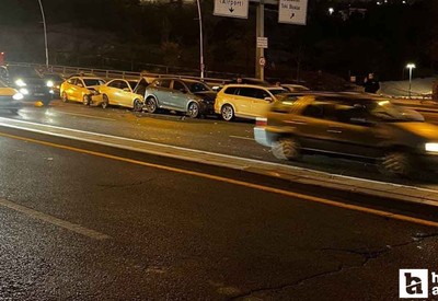 Ankara'da 8 araçlı zincirleme trafik kazasında 2 kişi yaralandı!