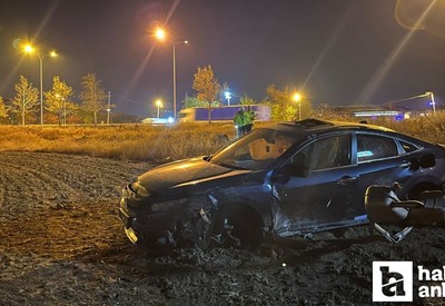 Ankara Bursa karayolunda otomobil devrildi: Sürücü yaralandı