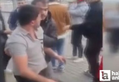 Başkentte otobüs ve otomobil sürücüsünün trafikteki tartışması kameralarda