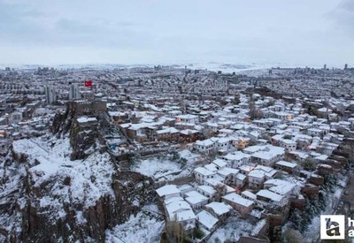 Başkent Ankara'da beyaz örtü havadan görüntülendi