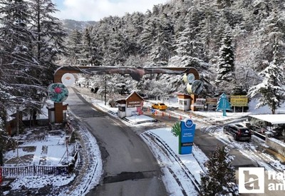 Kızılcahamam Soğuksu Milli Parkı bembeyaz oldu