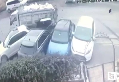 Ankara'da hafriyat kamyonunun 11 araca çarptığı kazanın görüntüleri ortaya çıktı