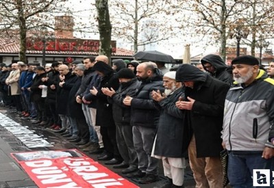 İsrail’in saldırısında ölen Filistinli gazeteciler için Ankara’da gıyabi cenaze namazı kılındı