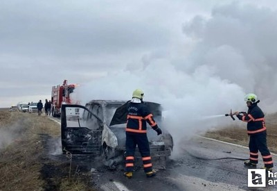 Çankırı'da bir araç alev aldı!