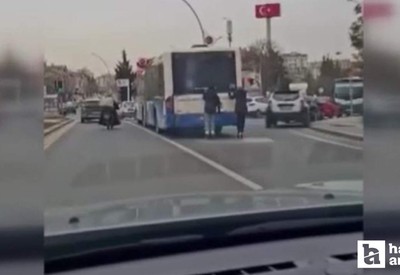 Ankara'da patenli gençler canlarını hiçe saydılar
