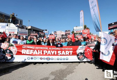 Memurlar Ankara'da eylem yapıp maaşlara refah payı zammı istediler!