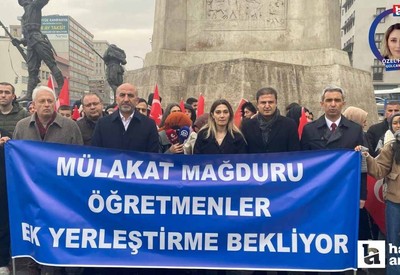 Mülakat mağduru öğretmenler Ankara'da eylem yaptı