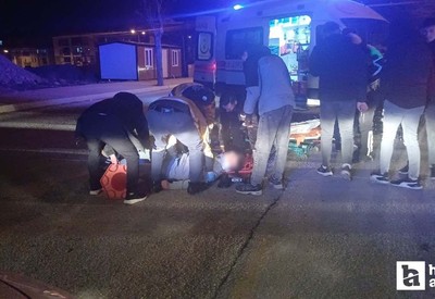Çorum'da ehliyetsiz ve alkollü motosiklet sürücüsü kaçmaya çalışırken polis aracına çarptı