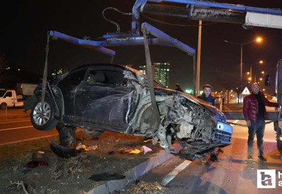 Kırıkkale'de tır ile çarpışıp takla atan otomobilde 2 kişi yaralandı
