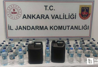 Kızılcahamam'da evinde sahte içki üretip satan şüpheli yakalandı