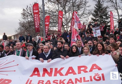 CHP'liler Ankara'da Filistin'e destek için yürüdüler