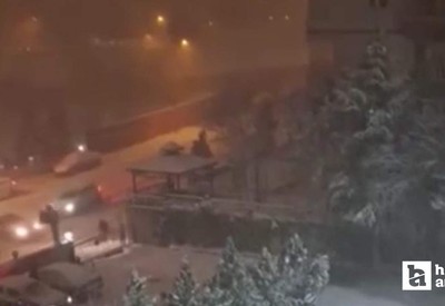 Ankara Mamak'ta kar yağışı trafik kazasına neden oldu