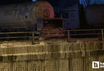 Sincan'da akaryakıt istasyonundaki LPG tankerinde sızıntı