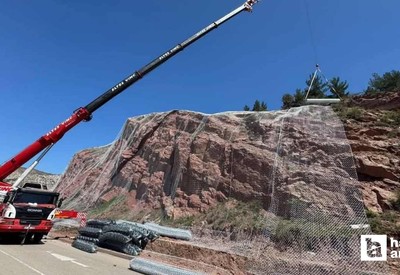 Nallıhan'da heyelan tedbiri: Yamaçlara çelik ağ yerleştiriliyor