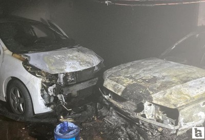 Konya’da kapalı otoparkta çıkan yangında 2 otomobil küle döndü