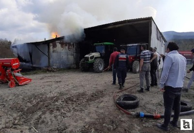 Bolu'da samanlık ve depo yangını: 500 bin liralık zarar mevcut