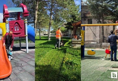 Kahramankazan Belediyesi parkları bahar dönemine hazırlıyor
