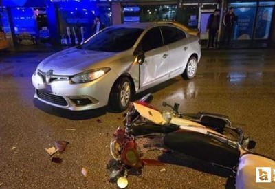 Polatlı'da otomobil ile motosiklet çarpıştı, 1 kişi yaralandı