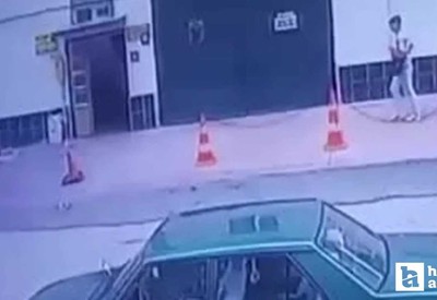 Polatlı'da apartmandaki ayakkabı hırsızlığı güvenlik kamerasında